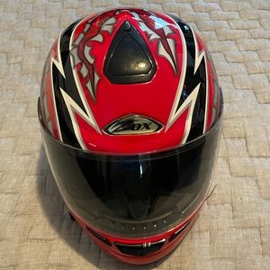 Zox red and black motorcycle helmet size Lg
